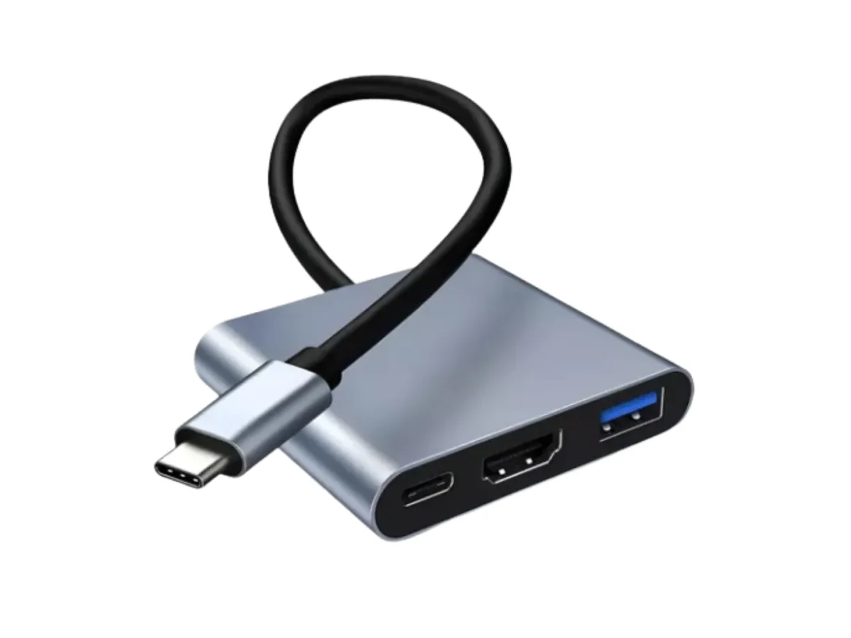 Hub USB-C 3 en 1 con HDMI 4K