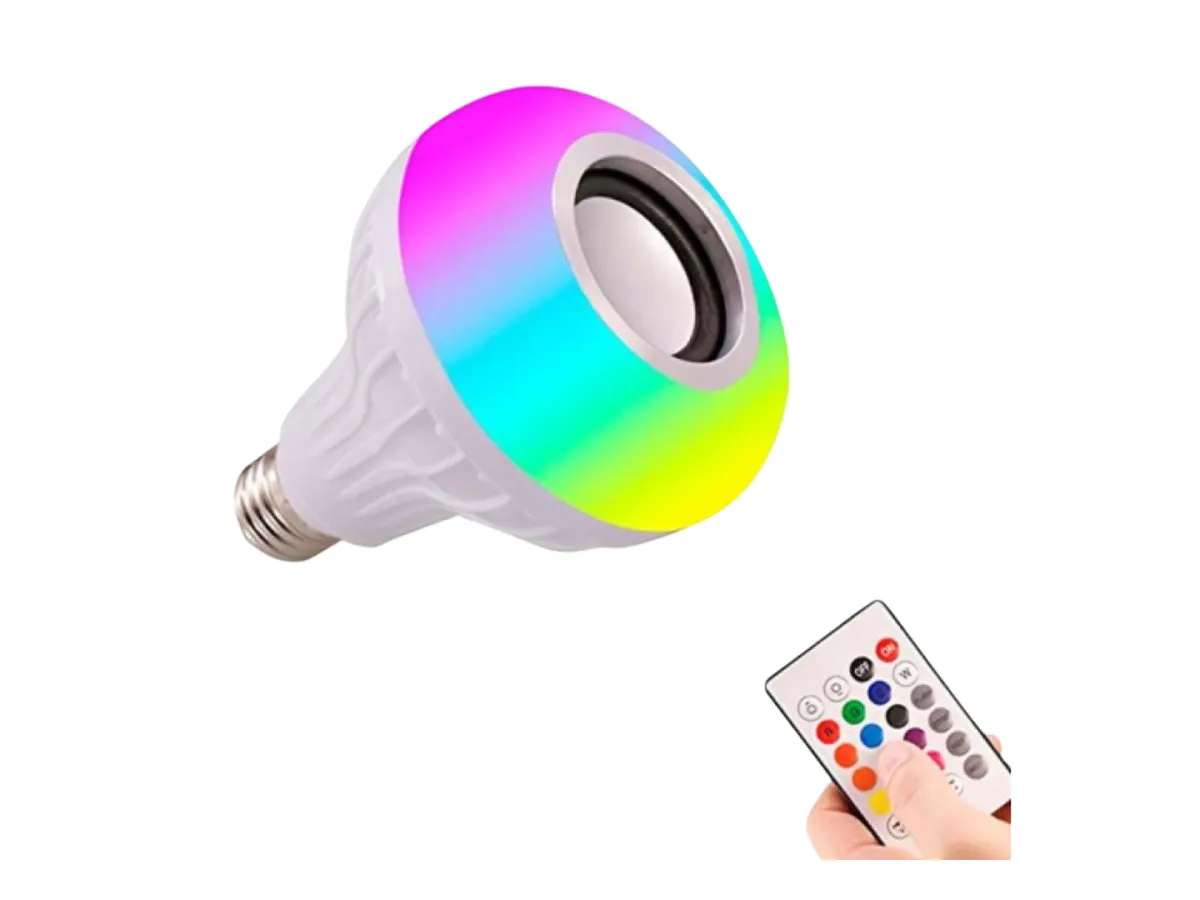 Foco LED RGB con Parlante Bluetooth